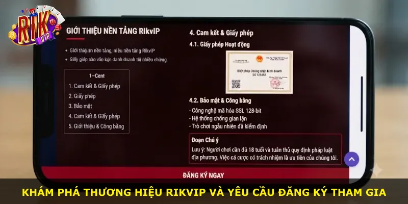 Khám phá thương hiệu Rikvip và yêu cầu đăng ký tham gia
