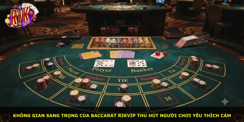 Không gian sang trọng của Baccarat Rikvip thu hút người chơi yêu thích cảm