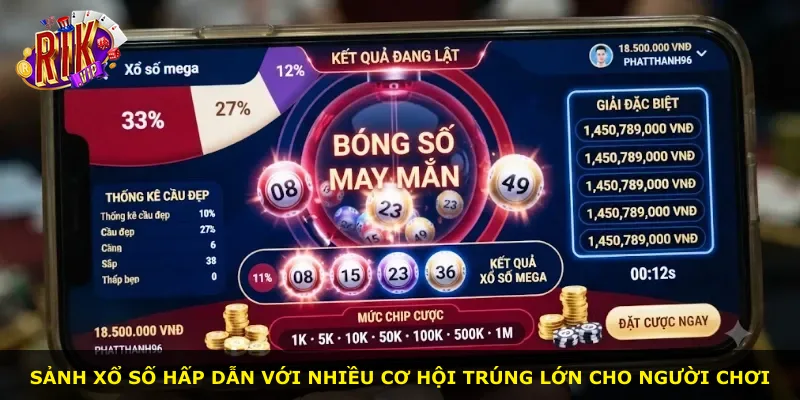 Sảnh xổ số hấp dẫn với nhiều cơ hội trúng lớn cho người chơi