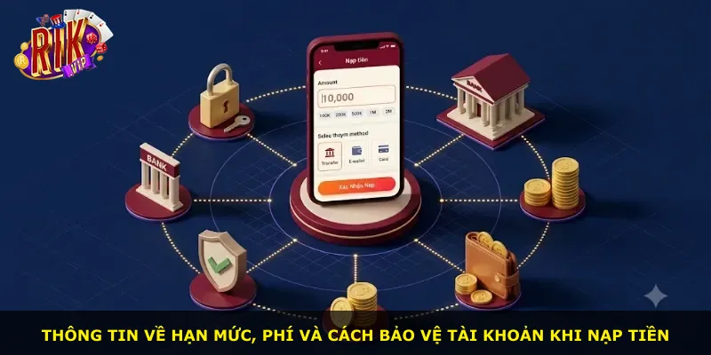 Thông tin về hạn mức, phí và cách bảo vệ tài khoản khi nạp tiền