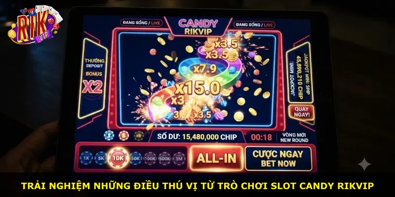 Trải nghiệm những điều thú vị từ trò chơi slot Candy Rikvip